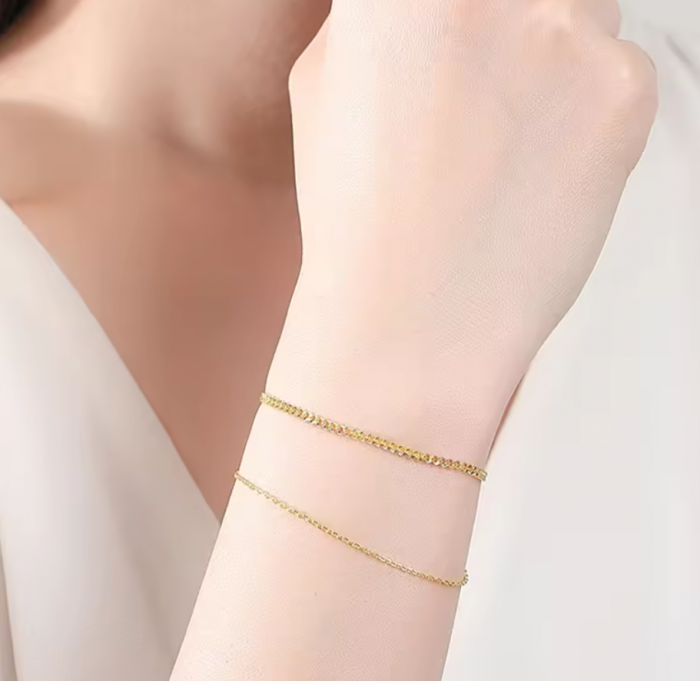 Bratara argint placat cu aur Double Chain [2]