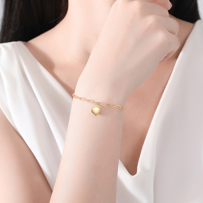Bratara argint placat cu aur Gold Heart [2]