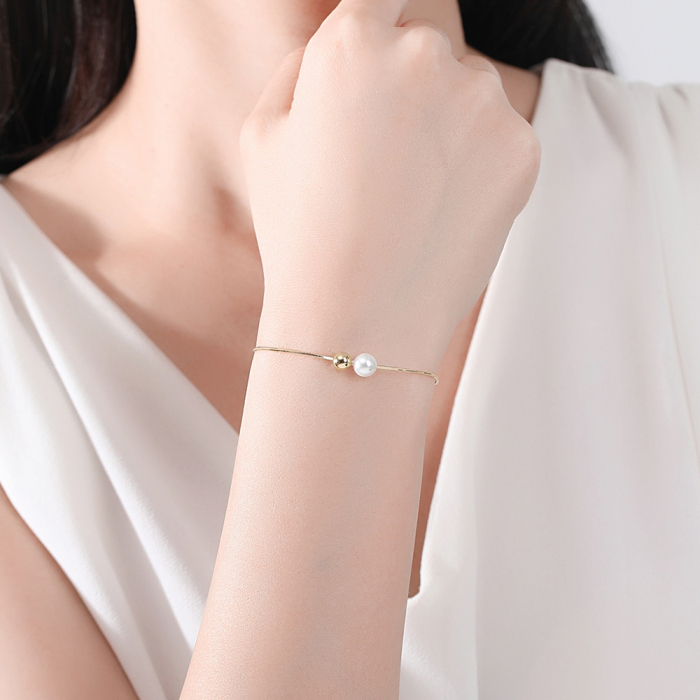 Bratara argint placata cu aur Pearl [4]