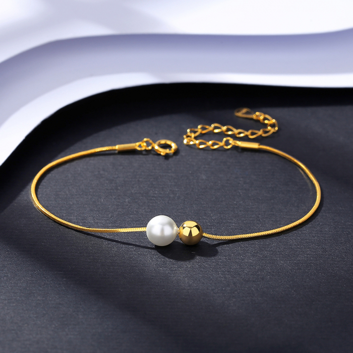 Bratara argint placata cu aur Pearl [5]