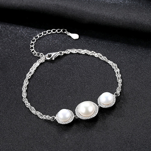 Bratara argint rodiat Pearls [5]