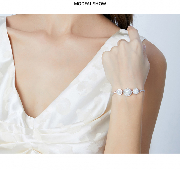 Bratara argint rodiat Pearls [3]