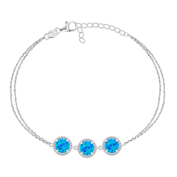 Bratara argint rodiat Opal Trio Blue [1]
