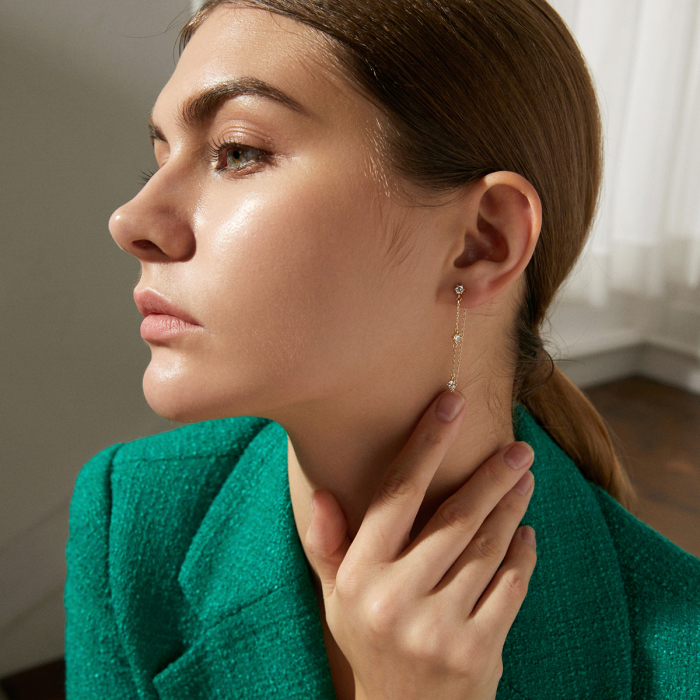 Cercei argint placat cu aur Chain [4]