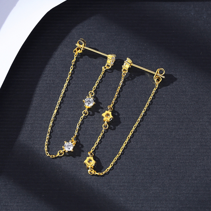 Cercei argint placat cu aur Chain [6]