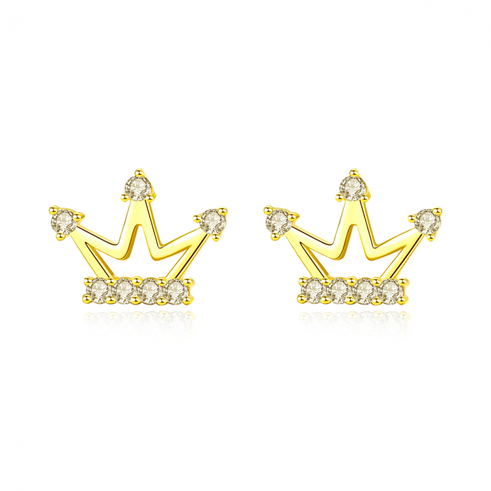 Cercei argint placat cu aur Crown [1]