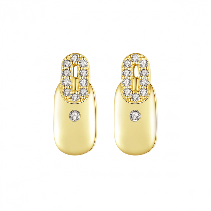 Cercei argint placat cu aur Geometric Sparkle [4]