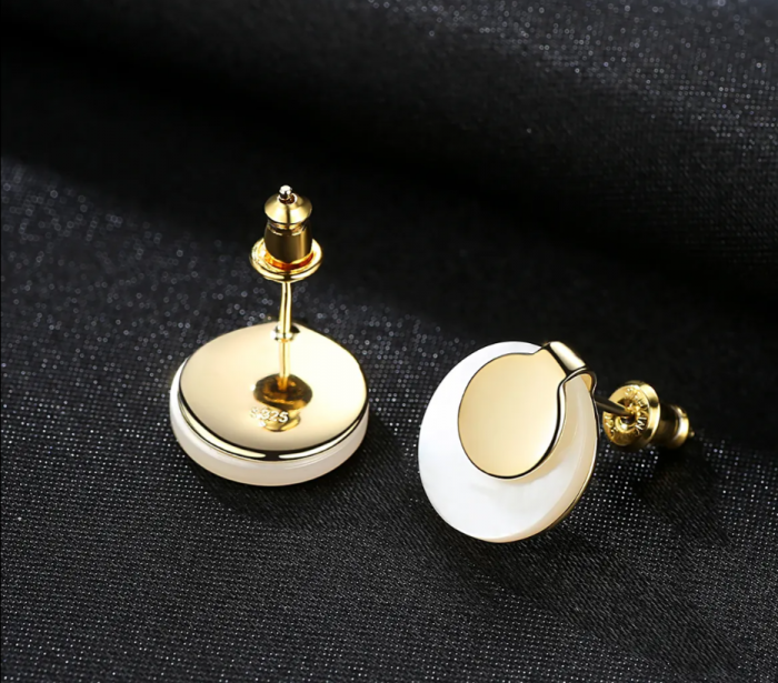 Cercei argint placat cu aur Gold and Pearl [4]
