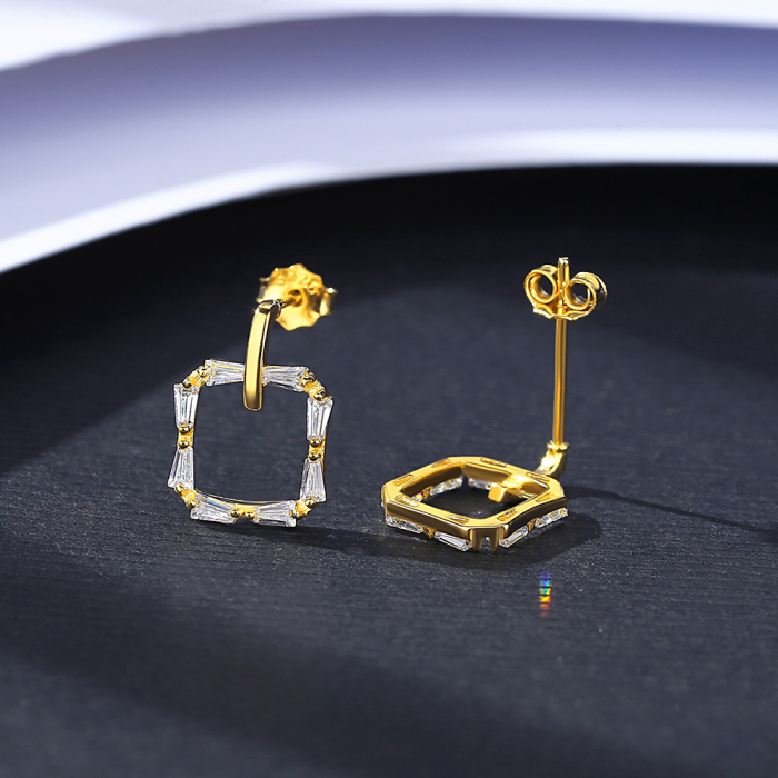 Cercei argint placat cu aur Gold Rush [4]