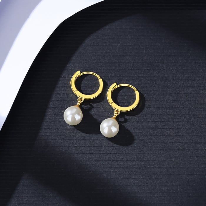 Cercei argint placat cu aur Pearl [3]