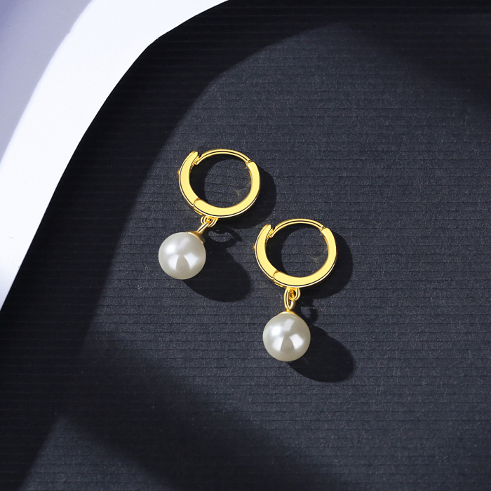 Cercei argint placat cu aur Pearl [4]