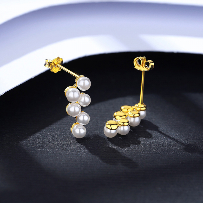 Cercei argint placat cu aur Pearls [3]