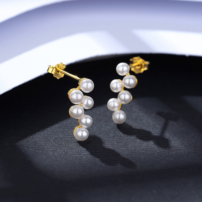 Cercei argint placat cu aur Pearls [4]