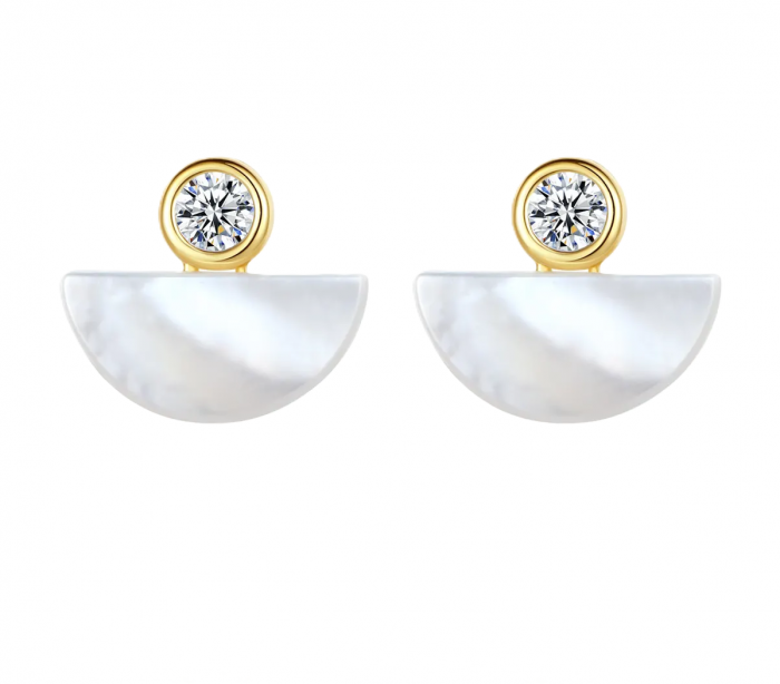 Cercei argint placat cu aur Shell [1]