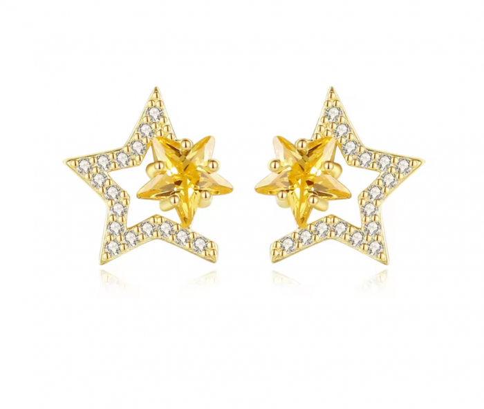 Cercei argint placat cu aur Shooting Star [1]