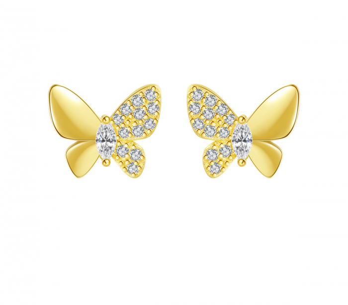 Cercei argint placat cu aur Simply Butterfly [1]