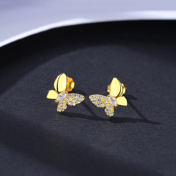 Cercei argint placat cu aur Simply Butterfly [6]