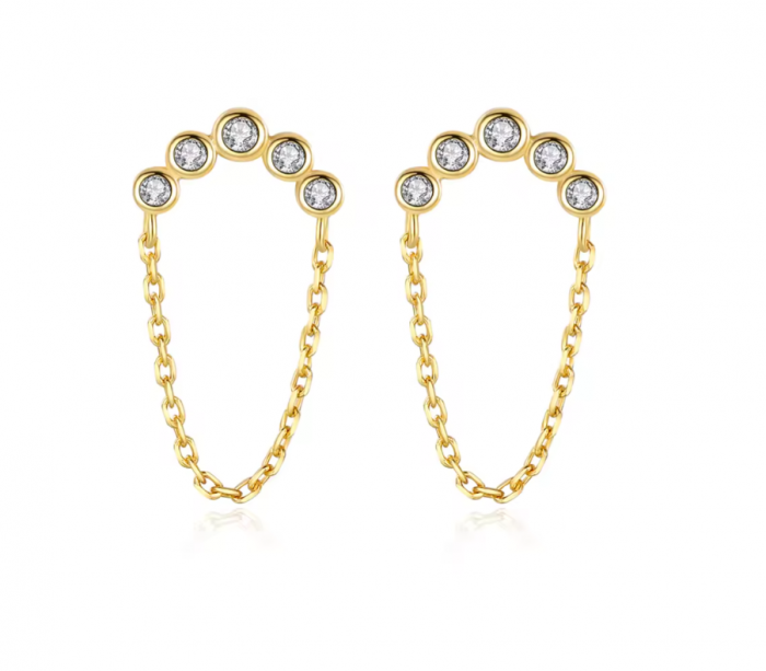 Cercei argint placat cu aur Zirconia Shine [1]