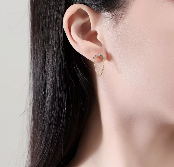 Cercei argint placat cu aur Zirconia Shine [3]