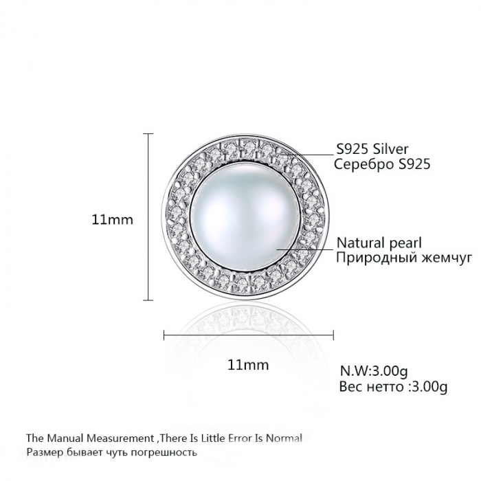 Cercei argint rodiat Pearls and Zirconia [4]