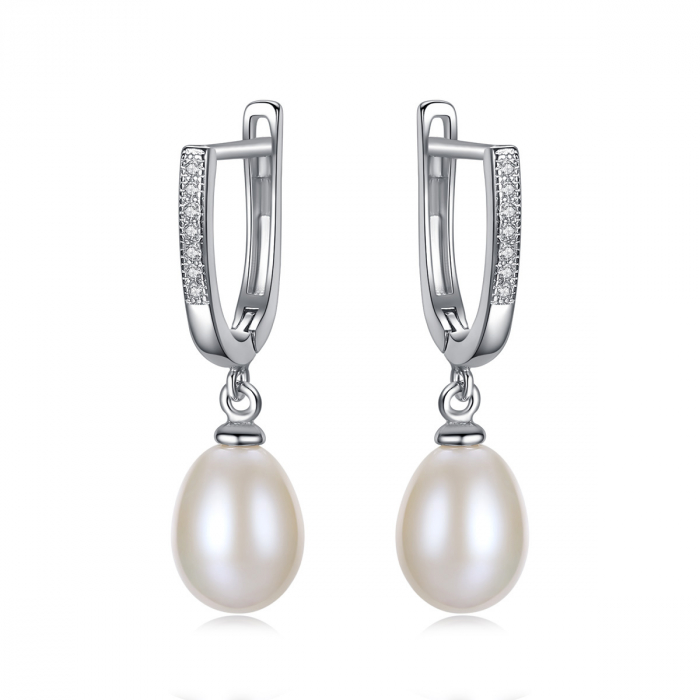 Cercei argint rodiat Classic Pearl [1]