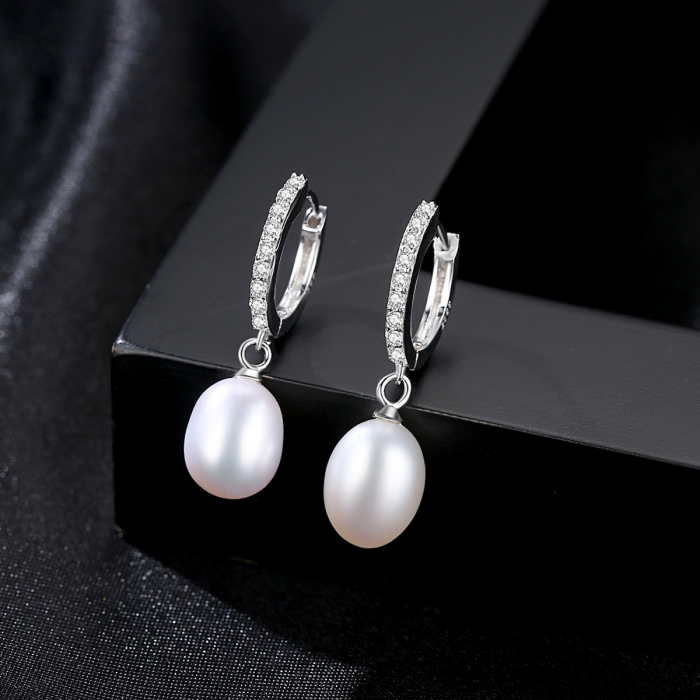 Cercei argint rodiat creola Pearl [2]