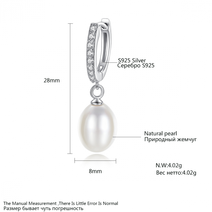 Cercei argint rodiat creola Pearl [6]