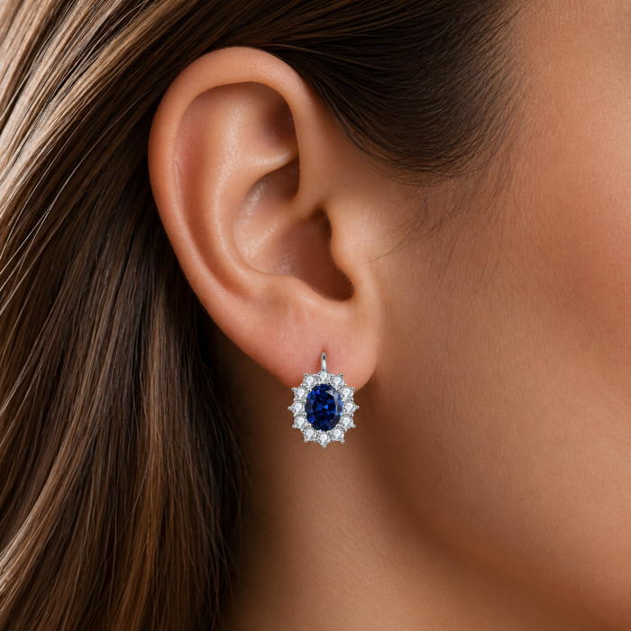 Cercei argint rodiat Dark Blue [2]