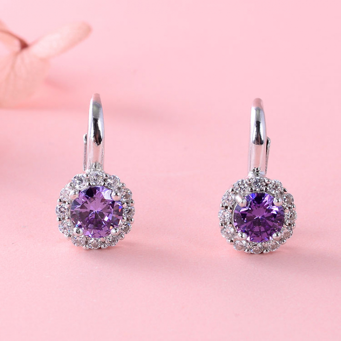 Cercei argint rodiat Dutchess Purple [5]