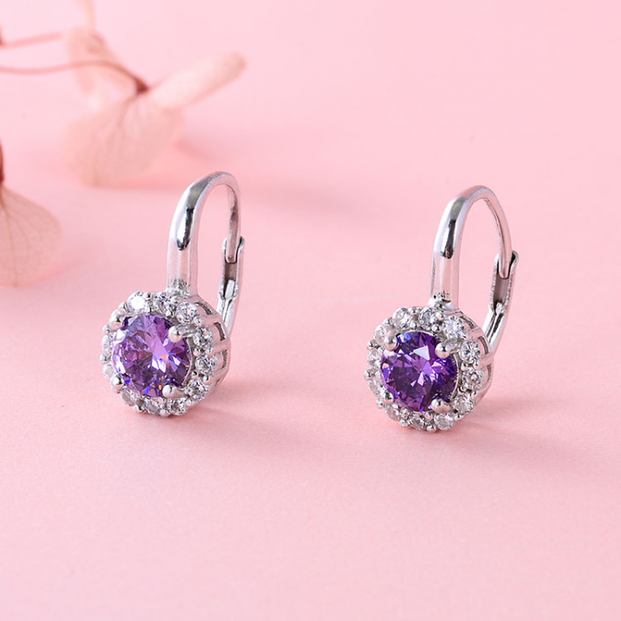 Cercei argint rodiat Dutchess Purple [4]