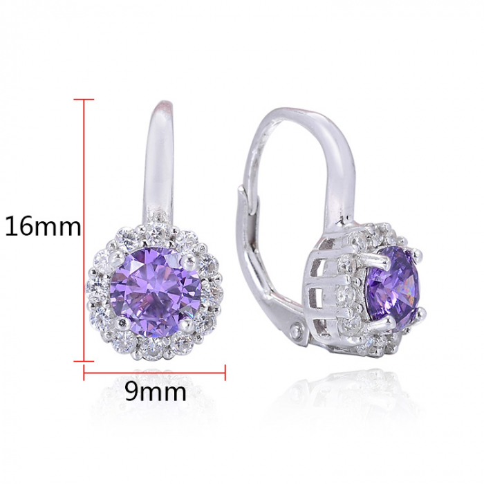 Cercei argint rodiat Dutchess Purple [6]