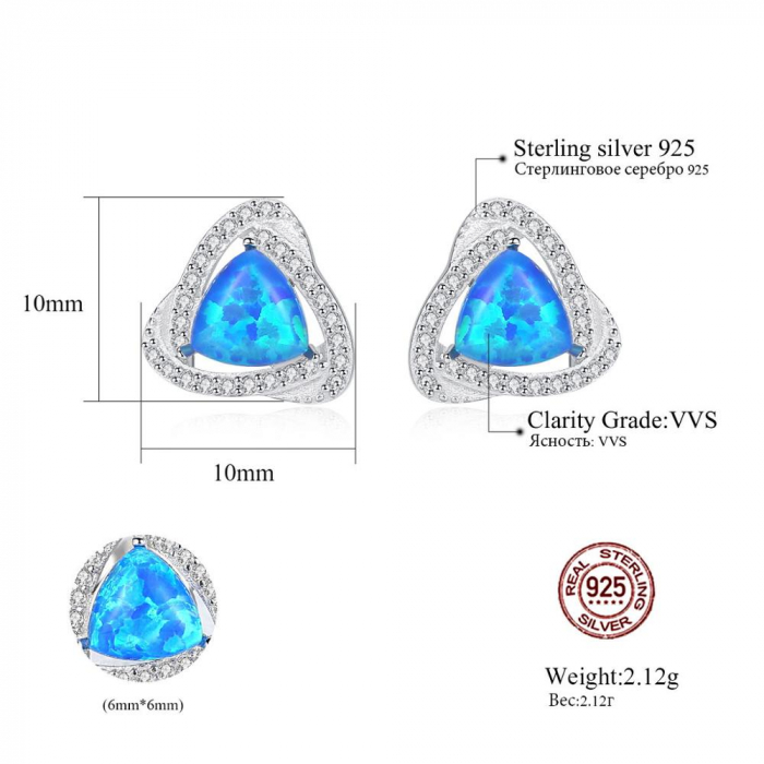 Cercei argint rodiat Opal and Zirconia [2]