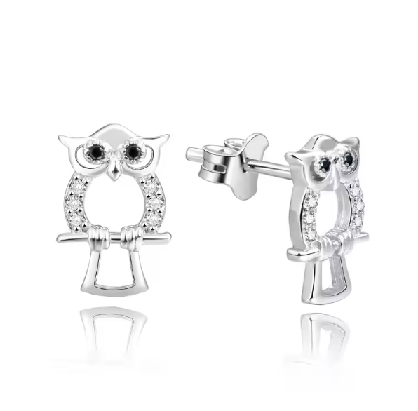 Cercei argint rodiat Owl [1]