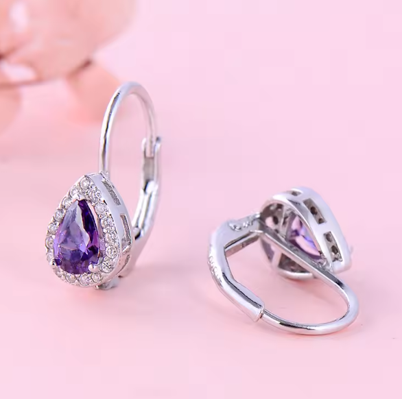 Cercei argint rodiat Purple [3]