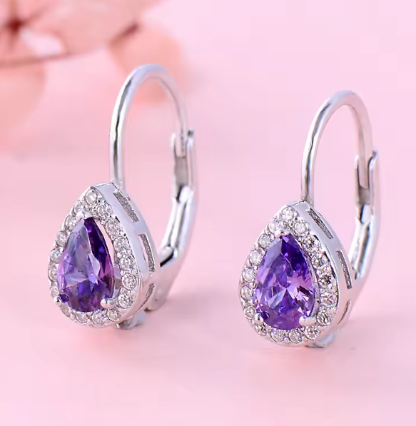 Cercei argint rodiat Purple [2]