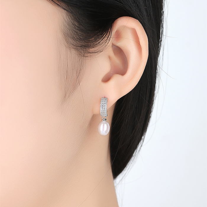 Cercei argint rodiat Shiny Pearls [2]
