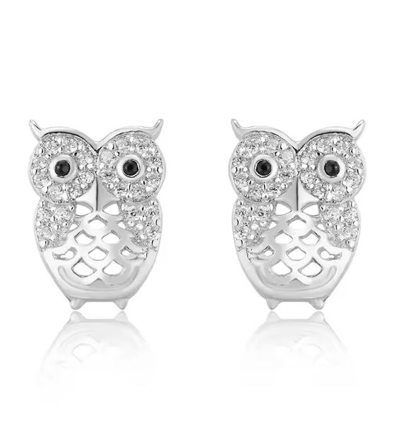 Cercei argint rodiat Silver Owl [1]