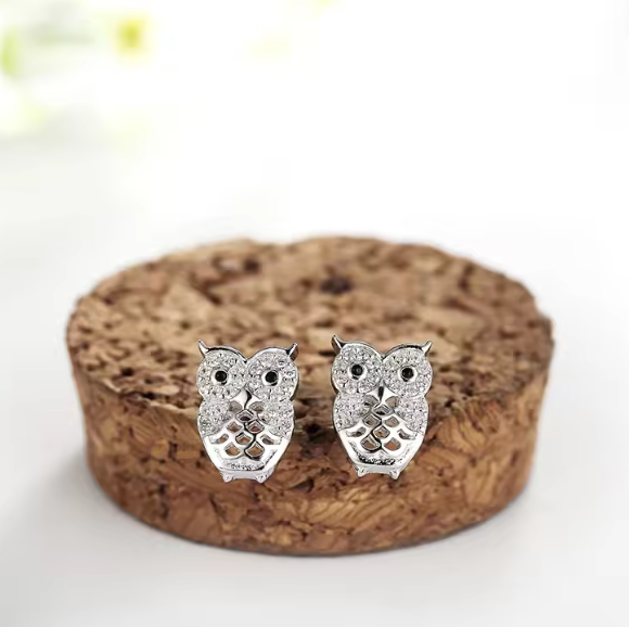 Cercei argint rodiat Silver Owl [2]