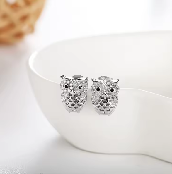 Cercei argint rodiat Silver Owl [4]
