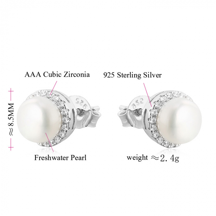 Cercei argint rodiat Silver Pearl [2]