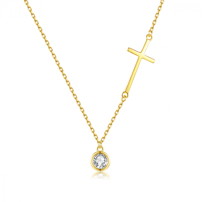 Colier argint placat cu aur Cross [4]