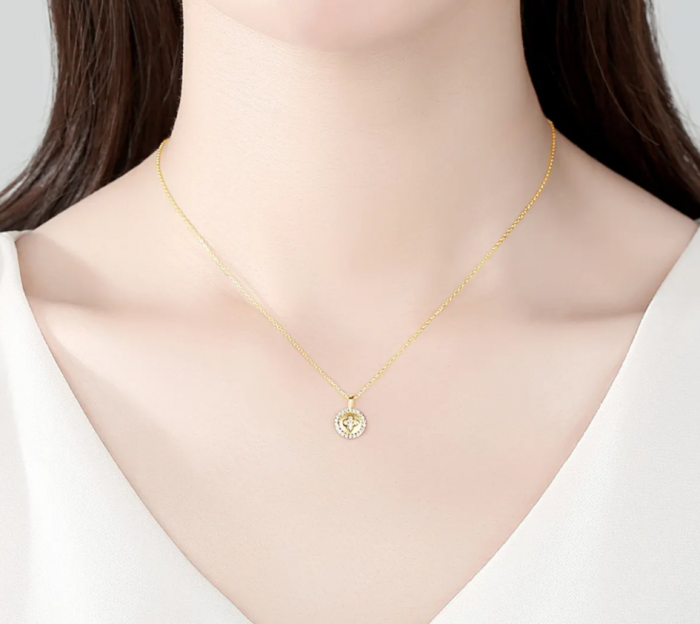 Colier argint placat cu aur Diamond Flower [3]