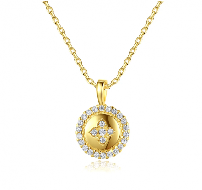Colier argint placat cu aur Diamond Flower [1]