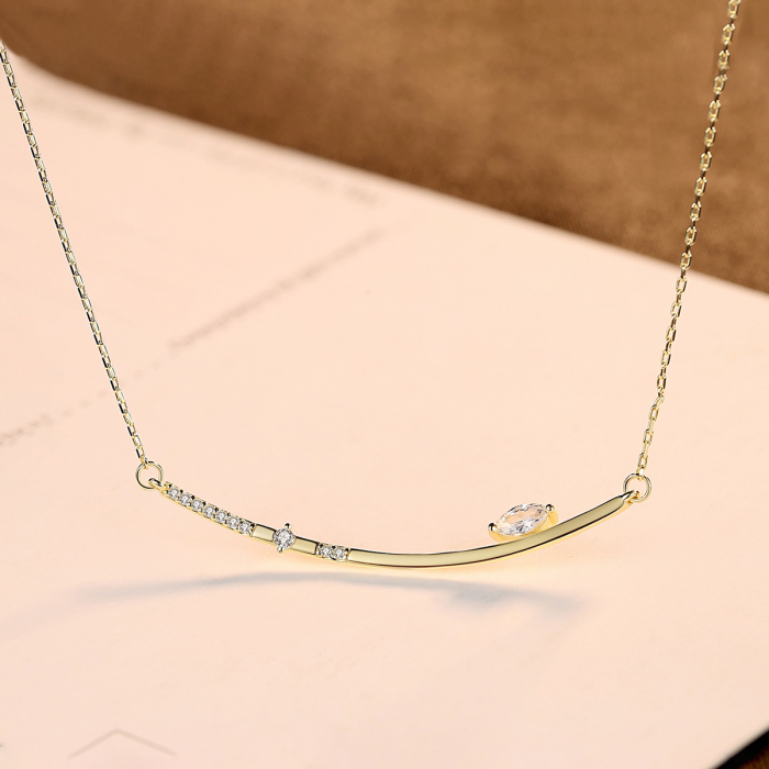 Colier argint placat cu aur Floating Zirconia [1]