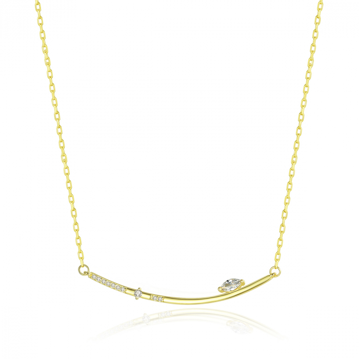 Colier argint placat cu aur Floating Zirconia [5]