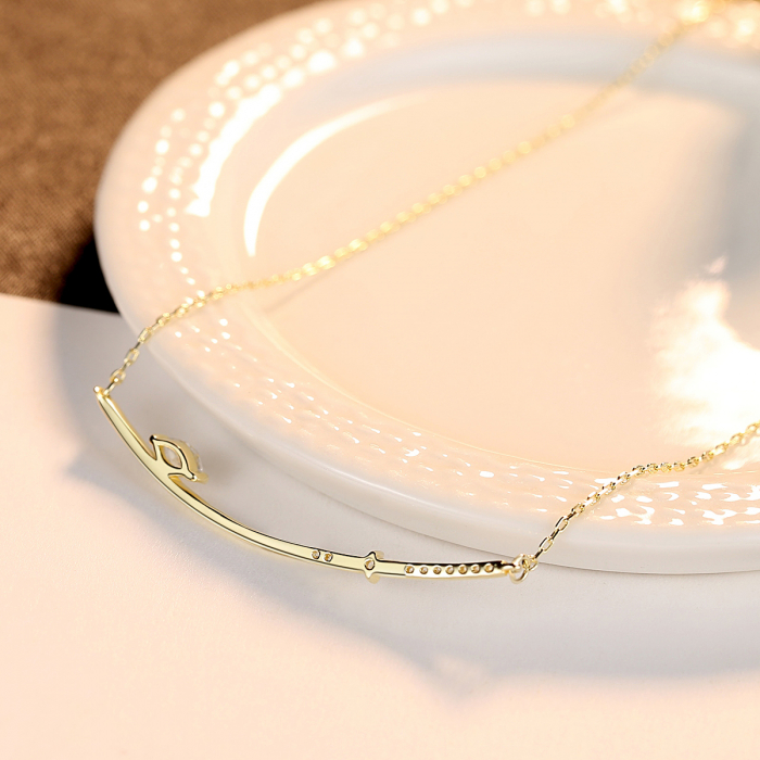 Colier argint placat cu aur Floating Zirconia [2]