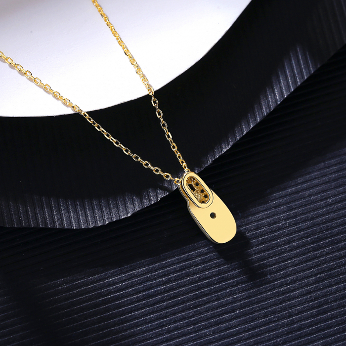 Colier argint placat cu aur Geometric Sparkle [3]