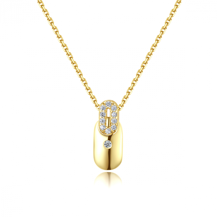 Colier argint placat cu aur Geometric Sparkle [1]