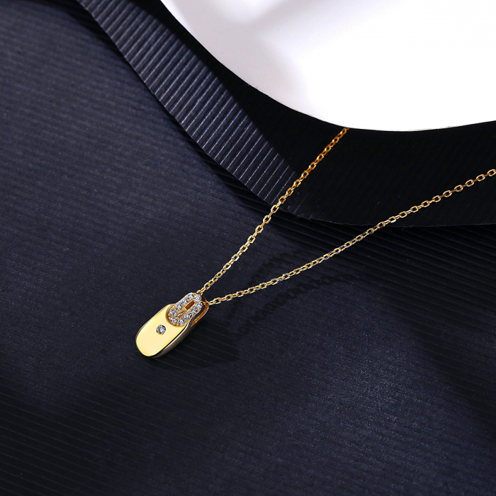 Colier argint placat cu aur Geometric Sparkle [2]