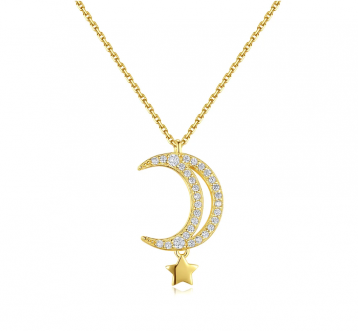 Colier argint placat cu aur Moon [1]